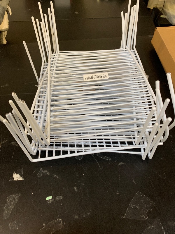 Photo 1 of GEDLIRE Kitchen Cabinet Expandable Shelf Organizers Set of 6, Adjustable Metal Wire Pantry Storage Shelves, Plate Dish Organizer Rack for Cabinets, Cupboard, Counter, Freezer, Countertop, White