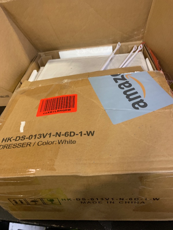 Photo 1 of Furnulem White Tall Dresser for Bedroom,Vertical Storage Tower Unit and End Table with 6 Fabric Drawers, Nightstand Furniture with Drawer Organizer in Living Room,Closet,Entryway,Hallyway