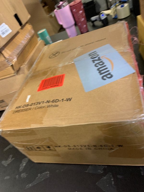 Photo 1 of Furnulem White Tall Dresser for Bedroom,Vertical Storage Tower Unit and End Table with 6 Fabric Drawers, Nightstand Furniture with Drawer Organizer in Living Room,Closet,Entryway,Hallyway