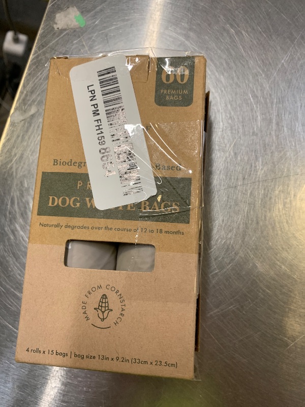 Photo 1 of 100% Certified Home Compostable and Biodegradable Dog Poop Bags - ASTM D6400 & EN 13432 Compliant Dog Waste Bags – 60 Bags – 4 x Rolls of Plant Based Compostable Poop Bag