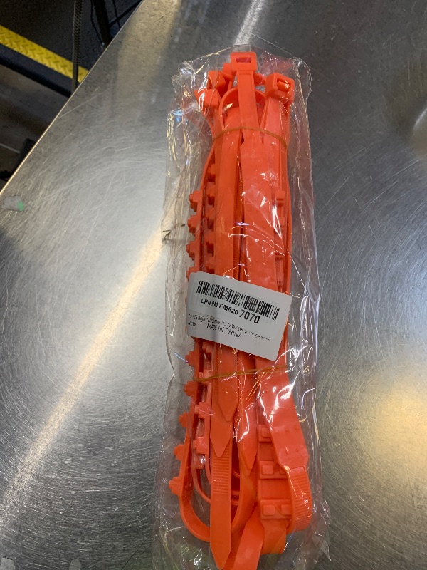 Photo 1 of 10 PCS Adjustable Anti-Slip Tire Zip Ties for Snow Chains | Universal Winter Car Truck SUV Traction Grips | Emergency Mud Survival Multi-Function Security Cable Belts – Orange
