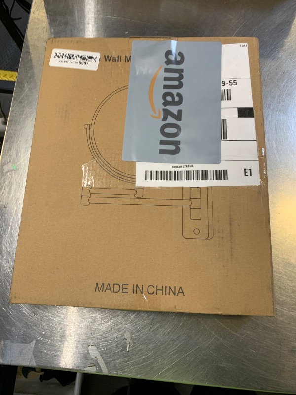 Photo 1 of Wall Mounted Makeup Mirror - 1X/10X Magnifying Mirror Double Sided, 8 Inch Extendable Bathroom Mirror, Nickel Finish