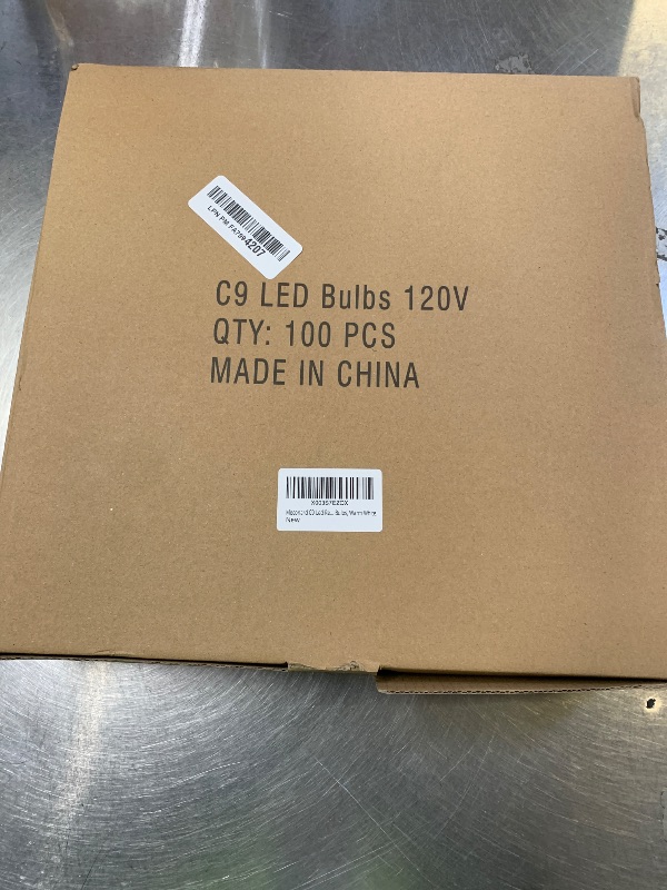 Photo 1 of Meconard C9 Led Replacement Christmas Light Bulbs, 100 Pack C9 Shatterproof Plastic Led Bulbs for Christmas Outdoor String Lights, E17 Intermediate Base, Commercial Grade Holiday Bulbs, Warm White.