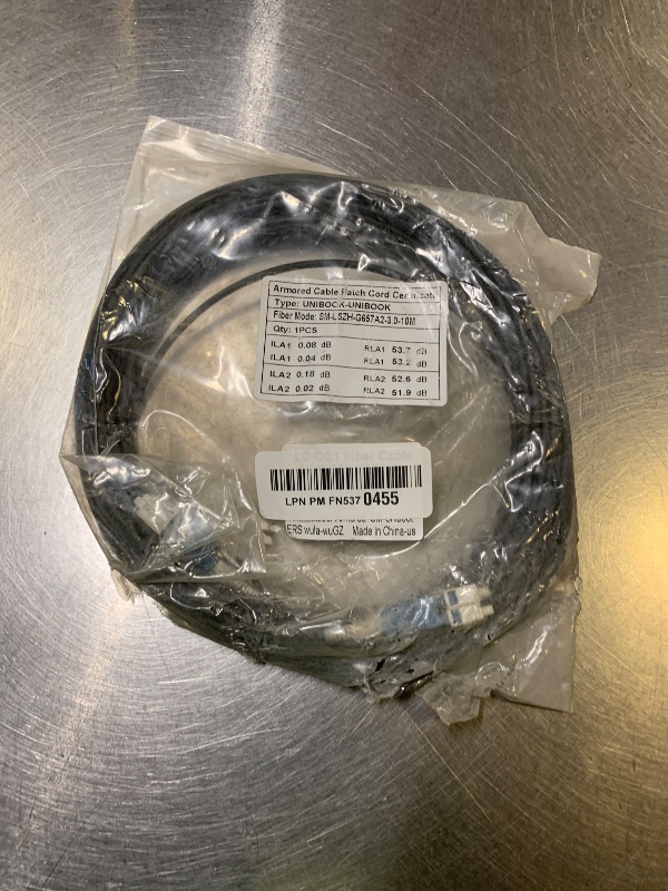 Photo 1 of 10M/33FT LC to LC Armored Outdoor Fiber Optic Cable, Single Mode Duplex 9/125?m SMF Fiber Patch Cord, OS1/OS2 Compatible, Black LSZH Jacket, Uniboot Jumper for FTTH, Data Center, Long-Distance Use