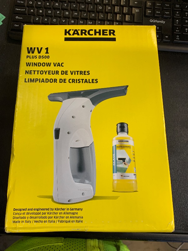 Photo 1 of Kärcher WV 1 Electric Window Vacuum Squeegee 10" - Perfect for Showers, Mirrors, Glass, and Countertops - Electric Squeegee