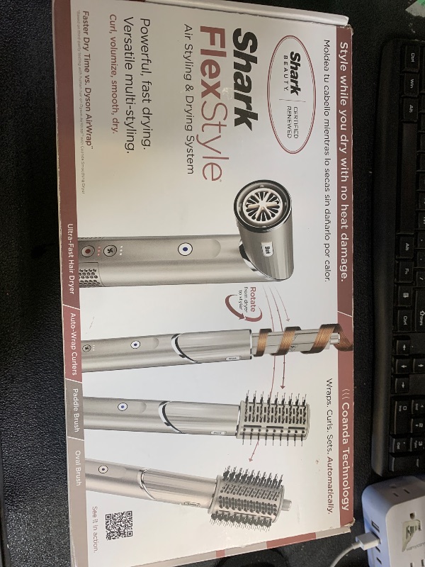 Photo 1 of Shark HD430REF (Refurbished) FlexStyle Air Styling & Drying System, Powerful Hair Dryer Brush & Multi-Styler with Auto-Wrap Curlers, Paddle Brush, Oval Brush, Concentrator Attachment, Stone (Renewed)