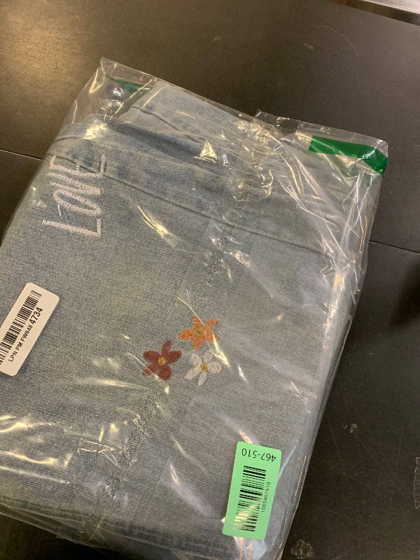 Photo 1 of **DAMAGED** YEXPINE Women Valentines Day Pattern Embroidered Barrel Jeans Wide Leg Mid Rise Baggy Boyfriend Y2K Denim Pants with Pockets Light Blue