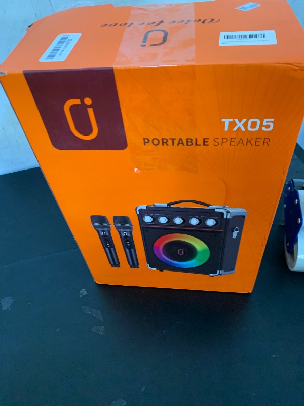 Photo 1 of Karaoke Machine with 2 Microphones: HWWR Portable Karaoke Machine for Adults Kids, Bluetooth 5.3 Party Speaker with Bass/Treble Adjustment, PA System Remote/DJ Lights, Support REC/USB/AUX