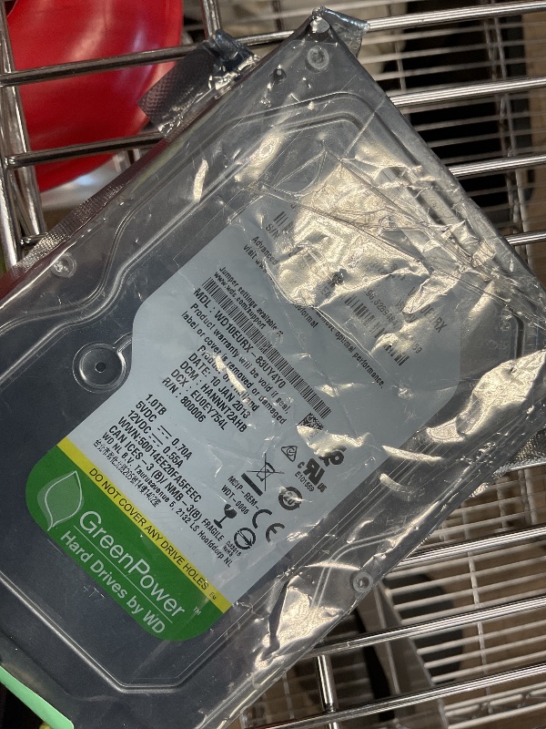 Photo 1 of WD AV-GP 1 TB AV Video Hard Drive: 3.5 Inch, SATA III, 64 MB Cache - WD10EURX (Renewed)