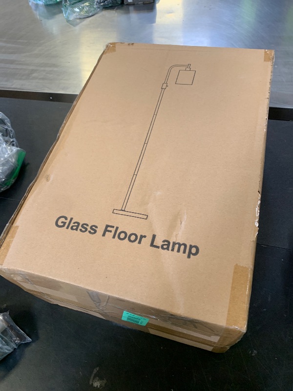 Photo 1 of ?Upgraded?Dimmable Gold Floor Lamp for Living Room with Clear Glass Lampshade, Glass Modern Floor Lamp with 900LM Edison Bulb Included, Standing Tall Lamp for Bedroom, Office, Reading Room, Corner