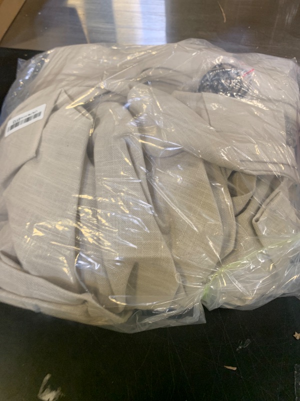 Photo 1 of 108 Inch Linen Curtains 2 Panels Set Pinch Pleated for Living Room Bedroom Memory Training Shaped Semi Sheer Neutral Beige Tan Flax Burlap Pleat Drapes Hooks Rings Light Filtering Window Curtain