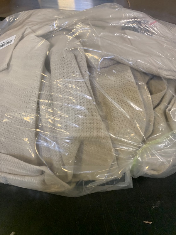 Photo 1 of 108 Inch Linen Curtains 2 Panels Set Pinch Pleated for Living Room Bedroom Memory Training Shaped Semi Sheer Neutral Beige Tan Flax Burlap Pleat Drapes Hooks Rings Light Filtering Window Curtain