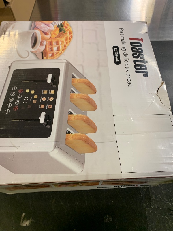 Photo 1 of WUNLY Touch screen Toaster 4 slice,Stainless Steel Digital Timer Toasters with Sound/Screen-Off Function,6 Bread Types & Shade Settings,Smart 1.5 Wide Slots Toaster with Bagel,Defrost,Stainless Steel