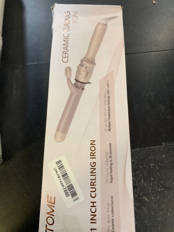 Photo 1 of 1 Inch Ceramic Curling Wand with Adjustable Temperature, Dual Voltage Hair Styling Tool for Short & Long Hair - Curling Iron Glove Included