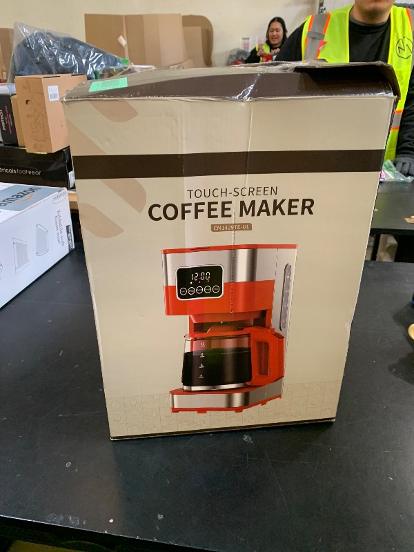 Photo 1 of SHARDOR 10-Cup Programmable Coffee Maker, Regular & Strong Brew Drip Coffee Machine for Home and Office, Auto Shut Off, Permanent Filter (red)