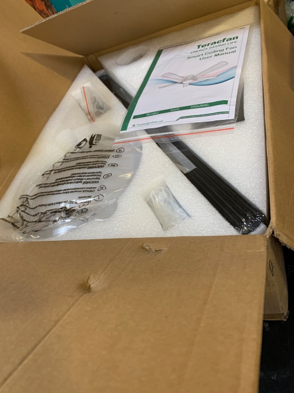 Photo 1 of Teracfan Ceiling Fans with Lights 52 inch,Flush Mount Low Profile,Smart Remote & App,RGB LED,Dimmable 3CCT,6-Speed Reversible,Sleek Ceiling Fan for Bedroom Living Room Apartment Nursery,Black