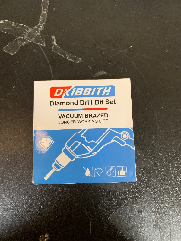 Photo 1 of 10 pcs 1/4" Diamond Drill Bits for Tile, Porcelain, Ceramic, Granite, Marble, Stone, Glass, Dry Drilling Tile Drill Btis with Storage Case and 1/4" Round Shank