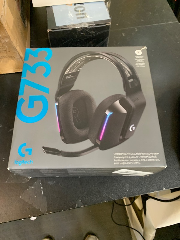 Photo 1 of Logitech G733 Lightspeed Wireless Gaming Headset, Suspension Headband, Lightsync RGB, Blue VO!CE Mic, PRO-G Audio – Black, Gaming Headset Wireless, PC, PS5, PS4, Switch Compatible