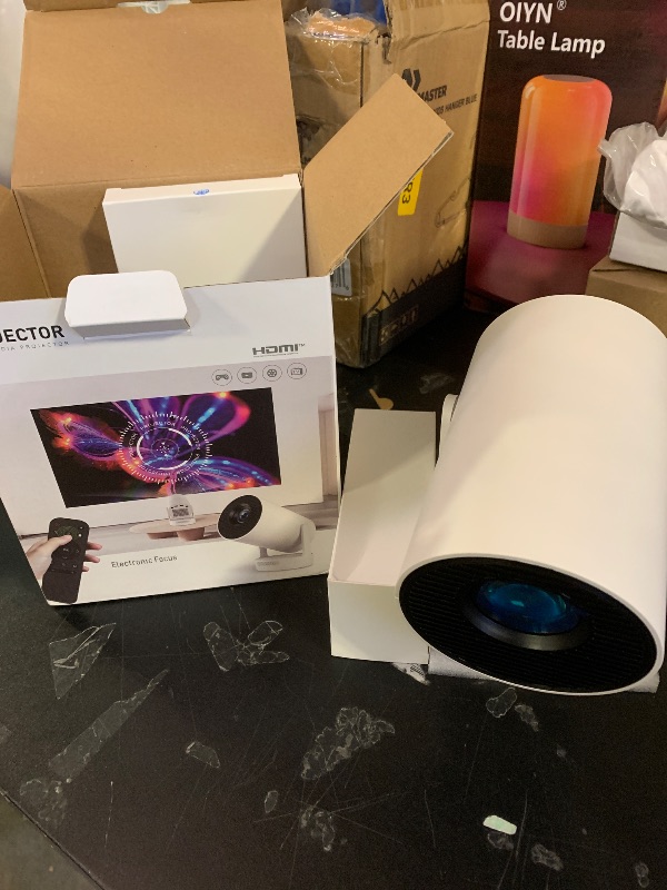 Photo 1 of ?Electric Focus?Mini Projector, Projector 4K 1080P Support, 260 ANSI Lumens Projector with Wifi and Bluetooth, Upgrade Smart Proyector, 5w Speaker, Auto Keystone Correction 35"-130" Screen HY300 Plus