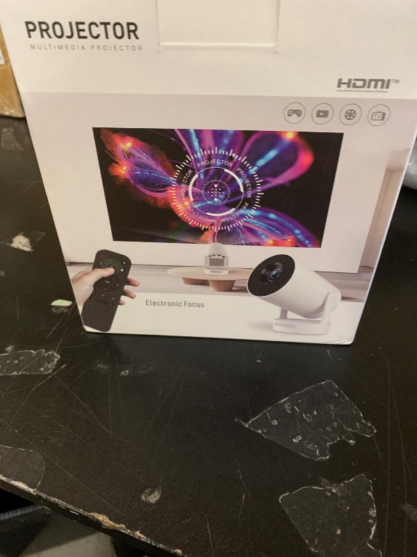 Photo 1 of ?Electric Focus?Mini Projector, Projector 4K 1080P Support, 260 ANSI Lumens Projector with Wifi and Bluetooth, Upgrade Smart Proyector, 5w Speaker, Auto Keystone Correction 35"-130" Screen HY300 Plus