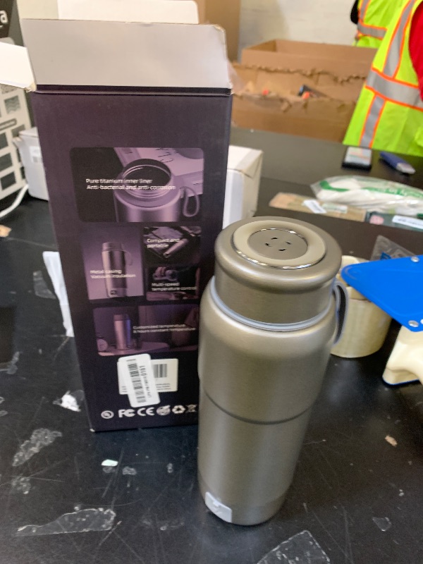 Photo 1 of Pure Titanium Travel Kettle,Dual Voltage Portable Electric Kettle 110V-240V Smart Small Water Boiler for Tea & Coffee,12 Temperature Control,Auto Shut Off & Boil Dry Protection (Gray,520ML)