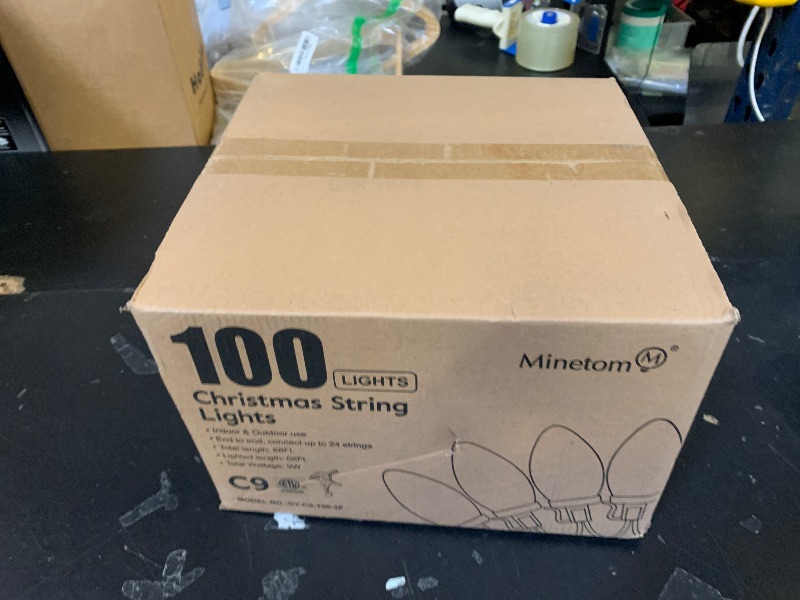 Photo 1 of C9 LED Christmas Lights Outdoor, 68 Ft 100 LED Strawberry String Lights With 100 Spring Clamps, Waterproof Commercial Grade Extendable for Outside Roofline Patio Home Xmas Decoration, Red & Warm White