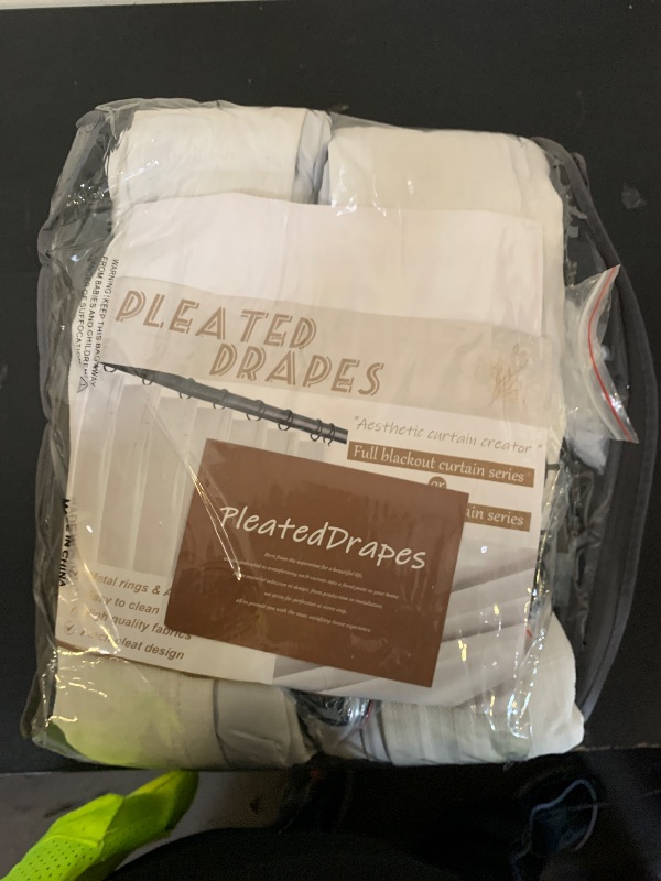 Photo 1 of Natural Linen Extra Wide Blackout 70 x 96 Inch Curtains 2 Panels for Bedroom, Beige White Pinch Pleat Room Darkening Lush Decor Curtain Sound Dampening for Sliding Patio Door Large Window Drapes Ivory