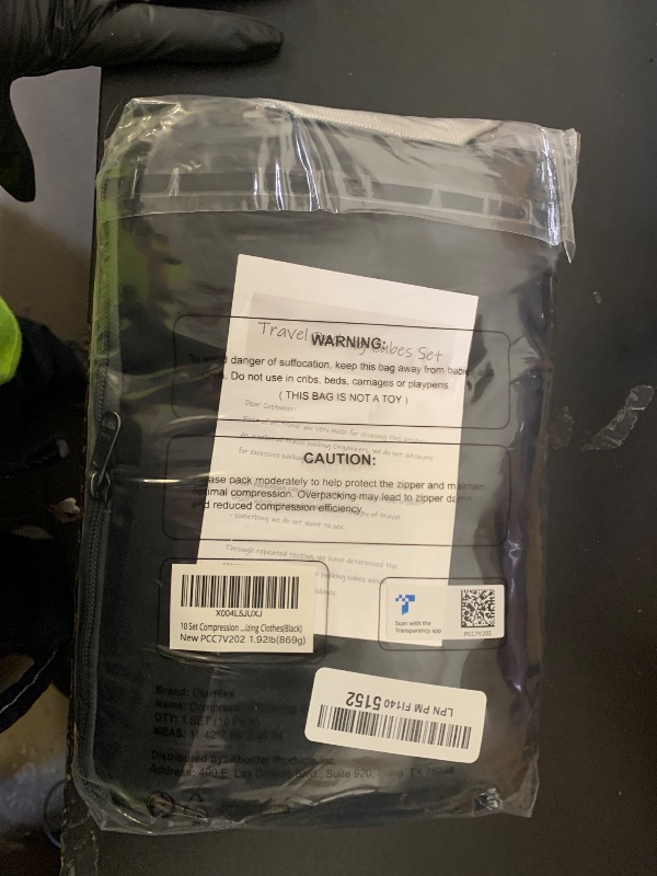 Photo 1 of 10 Set Compression Packing Cubes for Travel Essentials,Compressible Expandable Packing Cubes for Suitcase,OlarHike Luggage Organizer Bags for Travel,Handy Helper for Organizing Clothes(Black)