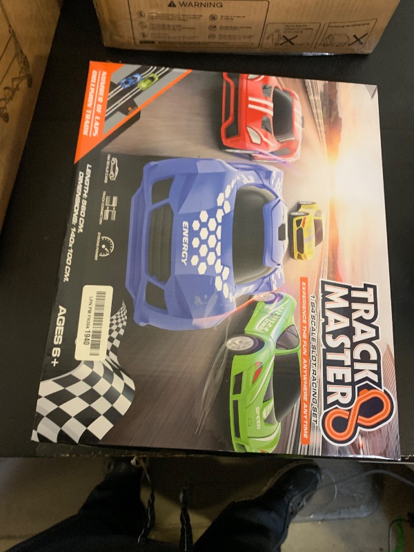 Photo 1 of Slot Car Race Track Sets with 4 High-Speed Racing Car, Battery or Electric Race Car Track for Boys and Kids, Dual Racing Game Lap Counter Circular Overpass Track, Gifts Toys for Boys Kids Age 6 7 8-12