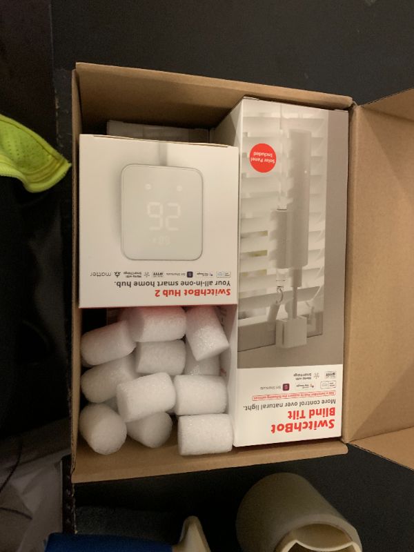 Photo 1 of SwitchBot Blind Tilt Automatic Blind Opener 3-Pack & Hub 2- Smart Motorized Blinds with Bluetooth/IR Remote Control, WiFi Thermometer Hygrometer, Light Sensor, Work with Alexa, Google Home, HomeKit