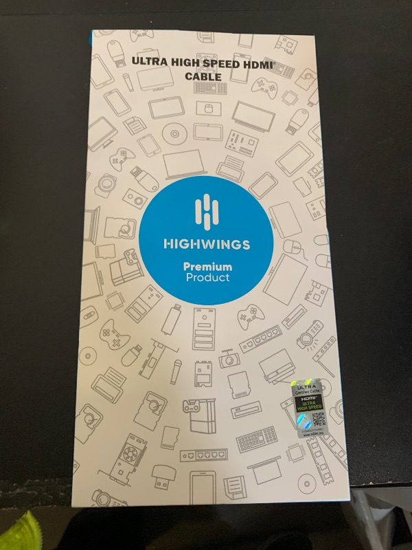 Photo 1 of 10K 8K HDMI 2.1 Cable 2-Pack 6.6FT, Highwings Certified 48Gbps Ultra High Speed Slim HDMI Cord,Support 4K@120Hz 8K@60Hz, HDCP 2.2&2.3, Dynamic HDR,eARC,DTS:X, Compatible with Roku TV/HDTV/PS5/Blu-ray
