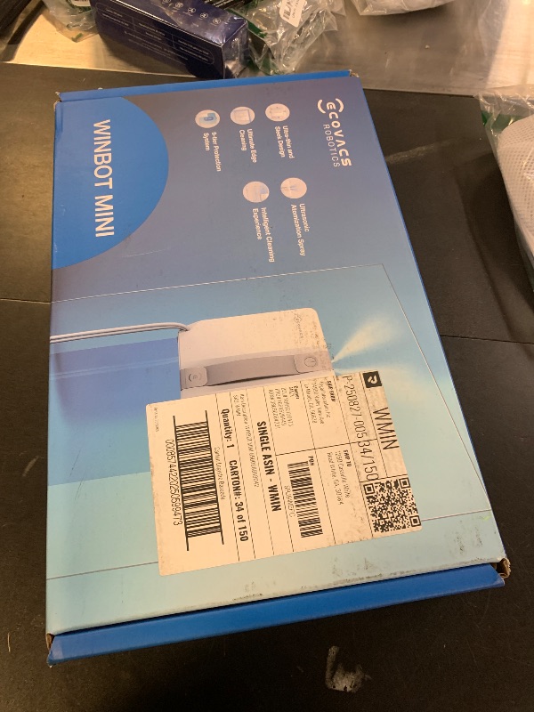 Photo 1 of ECOVACS WINBOT Mini Window Cleaning Robot - Compact Design, Dual Nozzles with Ultrasonic Spray, 9-Stage Protection System, Intelligent Path Planning, 3 Cleaning Modes, Anti-Slipping System