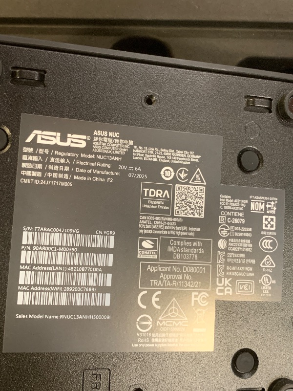 Photo 1 of ASUS NUC 13 Pro, Intel NUC 13 Business Intel Core i5-1340P (12C/16T, Up to 4.6GHz), 16GB DDR4 RAM 512GB PCIe 4.0 NVMe SSD, 8K/HDR/4 Display/WiFi6E/BT5.3/Windows 11 Pro/Quiet