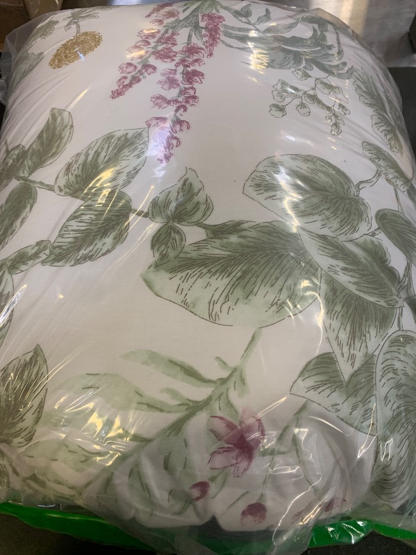 Photo 1 of Cozaline 100% Cotton Comforter Queen Size Green Floral Bedding Set Reversible Botanical Comforter Set 3 Pcs Cottagecore Aesthetic Soft Bedding Sets for All Season