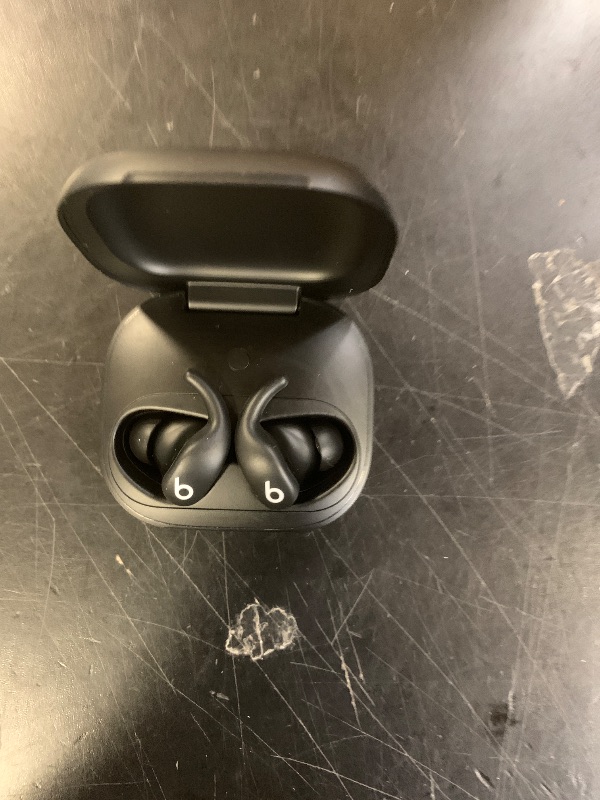 Photo 1 of RIGHT SIDE NON FUNCTIONAL --------------------------------------------------Beats Powerbeats Fit - Wireless Noise Cancelling Workout Earbuds with Secure-Fit Wingtips, Up to 30-Hour Battery Life, Sweat & Water Resistant, Apple & Android Compatible - Jet Bl