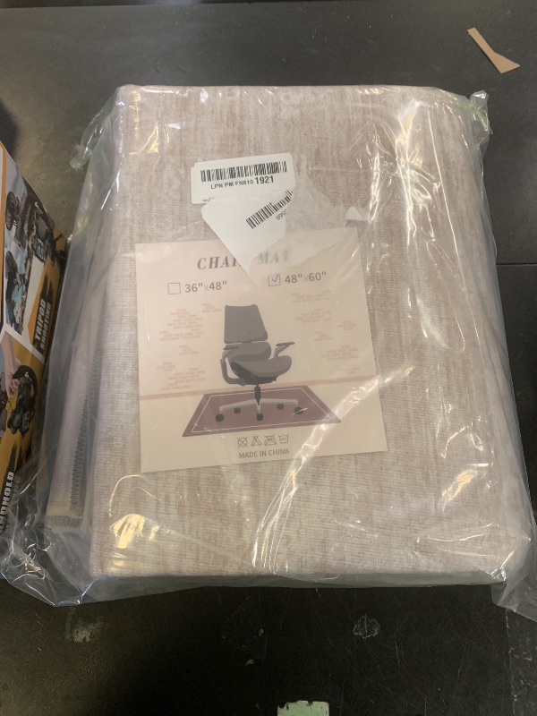 Photo 1 of RUGSREAL Office Chair Mat for Hardwood & Tile, Heavy Duty Under Desk Mat for Rolling Chairs, Non-Slip Easy-Glide Chair Mats Modern Solid Rug for Study, 48x60 Floor Protector Mat for Home Office, Beige