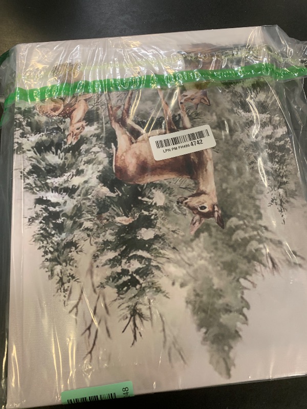 Photo 1 of ForraFun 5 Pcs Winter Canvas Wall Art Snowman Winter Scene Pictures Rustic Let It Snow Prints Wall Decor Pine Tree Reindeer Snowy Prints for Living Room Bedroom Indoor Home Artwork Decorations