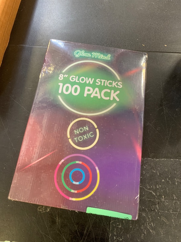 Photo 1 of 100 Ultra Bright Glow Sticks Bulk Party Pack - Halloween Glow in the Dark Party Supplies Pack - 8" Glowsticks Party Favors with Bracelets and Necklaces