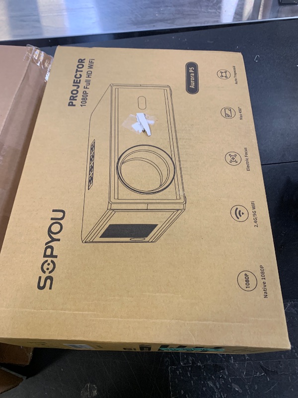 Photo 1 of [Electric Focus/Auto Keystone] Projector with WiFi and Bluetooth, Native 1080P 4K Support Outdoor Movie Projectors Max 450" Display, SOPYOU Home Theater Projector for iOS/Android/TV Stick