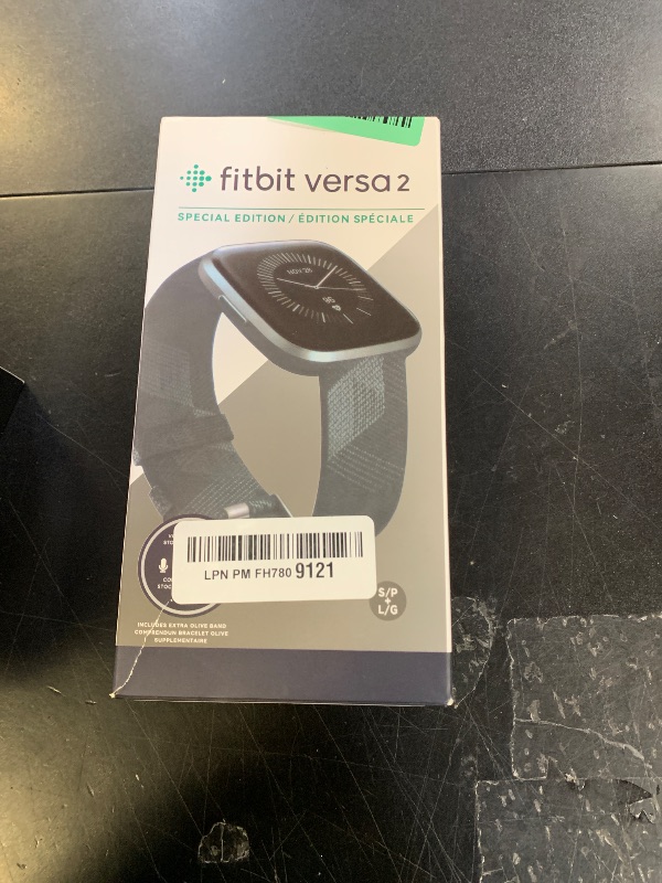 Photo 1 of Fitbit Versa 2 Special Edition Health and Fitness Smartwatch with Heart Rate, Music, Alexa Built-In, Sleep and Swim Tracking, Smoke Woven/Mist Grey, One Size (S and L Bands Included)