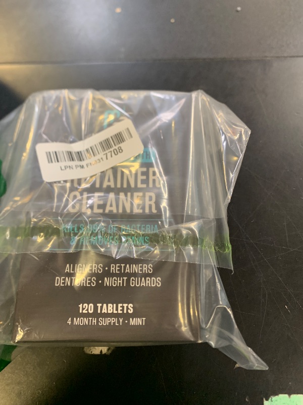 Photo 1 of Retainer Cleanser Tablets Invisalign Cleaner, Removes Odors Discoloration Stains and Plaque 4 Month Supply Denture Cleansers Retainers Mouth Guards Denture Bath Mint by M3