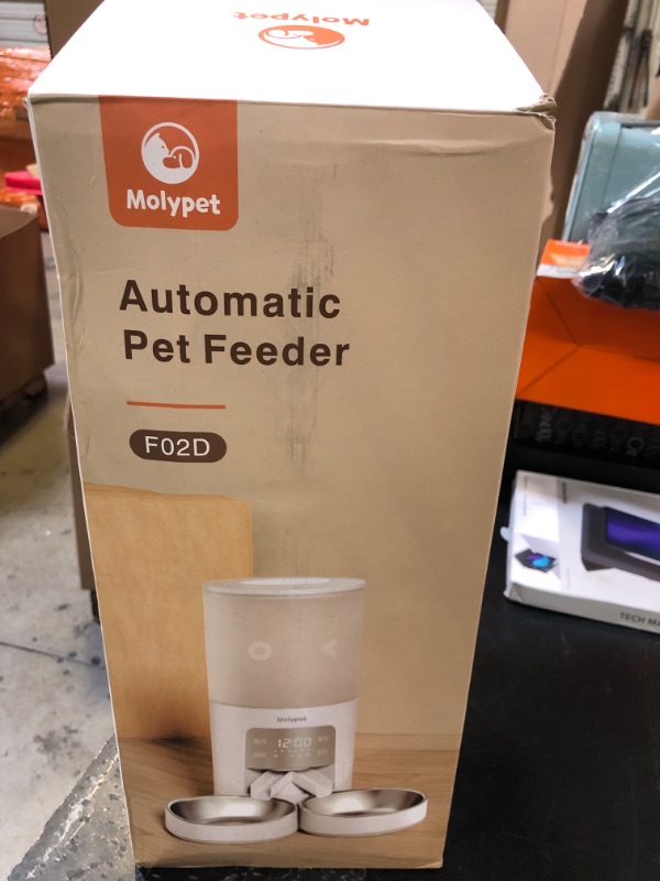 Photo 1 of Molypet Automatic Cat Feeders for 2 Cats - 6L Food Dispenser with Double Bowls, Programmable Timed Feeder up to 6 Meals per Day with 10S Voice Recorder, Support Dual Power Supply