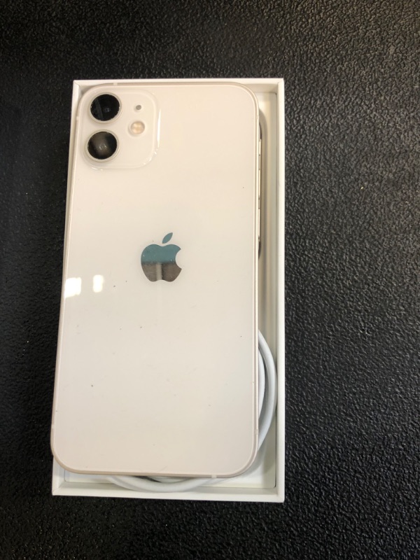 Photo 1 of Apple iPhone 12 Mini (256GB, White) [Locked] + Carrier Subscription