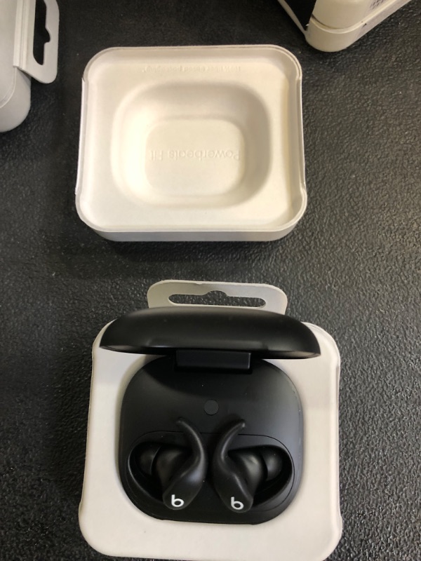 Photo 1 of **SELLNG FOR PARTS**Beats Powerbeats Fit - Wireless Noise Cancelling Workout Earbuds with Secure-Fit Wingtips, Up to 30-Hour Battery Life, Sweat & Water Resistant, Apple & Android Compatible - Jet Black
