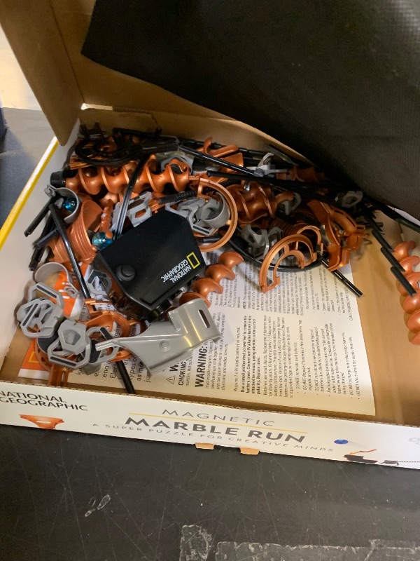 Photo 1 of **DAMAGED** National Geographic Magnetic Marble Run - 150-Piece STEM Building Set for Kids & Adults with Magnetic Track & Trick Pieces & Marbles for Building A Marble Maze, STEM Project (Amazon Exclusive)