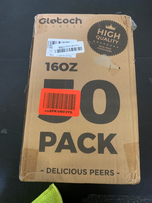 Photo 1 of 100-Piece (50-Pack) 16 OZ Meal Prep Containers Reusable with Lids, Sturdy Leakproof & Food Safe, Microwave, Freezer, Dishwasher Safe To Go Food Containers, Plastic Take Out Containers, Black