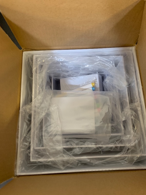 Photo 1 of 10 Pcs White Acrylic Buffet Risers with Mini Sign and Marker, Food Display Stands for Buffet Table Party Catering Dessert Jewelry Collectibles, Acrylic Cube Nesting Boxes with Hollow Bottoms 8 Sizes (10" 9" 8" 7" 6" 5" 4" 4" 3" 3")