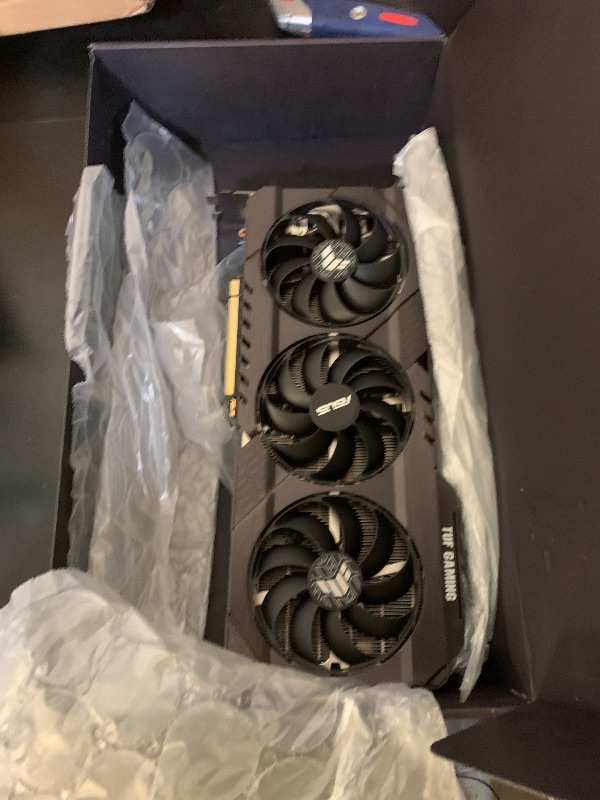 Photo 1 of ASUS TUF Gaming NVIDIA GeForce RTX 3060 Ti OC Edition Graphics Card (PCIe 4.0, 8GB GDDR6X, HDMI 2.1, DisplayPort 1.4a, Dual Ball Fan Bearings, Military-Grade Certification, GPU Tweak III)