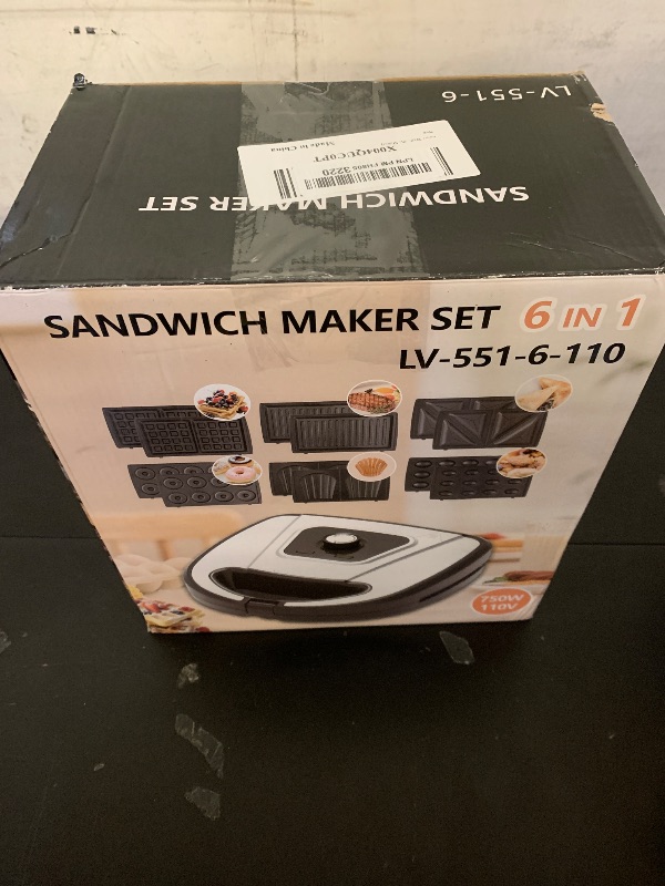 Photo 1 of 6-in-1 Waffle Maker with Removable Plates, Breakfast Sandwich Press Precise 210°F-450°F/100°C-230°C Control, Easy Clean, Meet Various Needs (6-in-1 Waffle Maker)