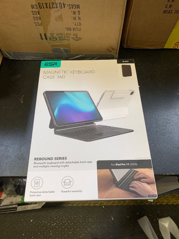 Photo 1 of ESR iPad Pro 11 Inch Case with Keyboard (M5/M4, 2025/2024), iPad Pro 11(5th) Keyboard Case with Easy-Set Magnetic Stand, Portrait/Landscape Modes, Removable Protective Case, Rebound 360 Series, Black